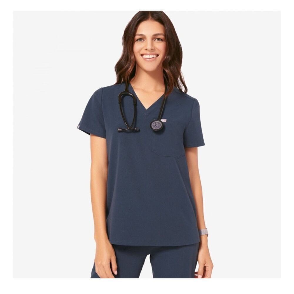 Figs Catarina Technical Collection Short Sleeve Scrub top Blue Size XS